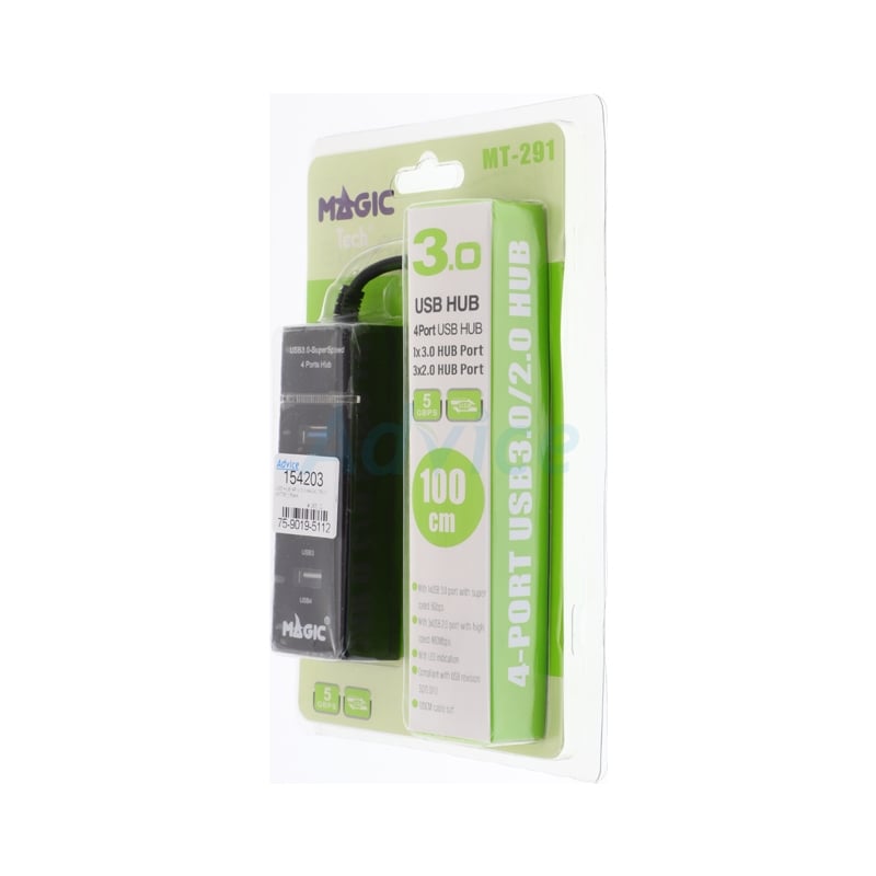 4 Port USB HUB v2.0 MAGIC TECH MT291 (Black) 4 Port USB HUB v2.0 MAGIC TECH MT291 (Black) - รูปที่ 5