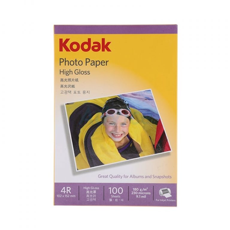 Photo Inkjet Glossy 4″x6″ 180G. KODAK (100/Pack)